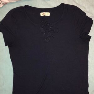 Navy, short sleeve top